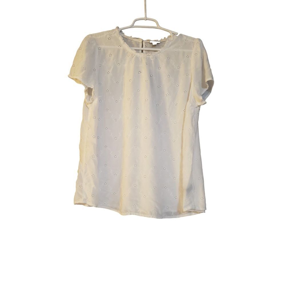 Torrid Women's White Cap Sleeve Eyelet Blouse Plus Size 2x Summer Sweet Workwear